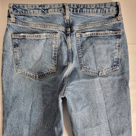 Zara Jeans Sz 8 Slim Straight Distressed Rigid High Rise - Picture 7 of 7
